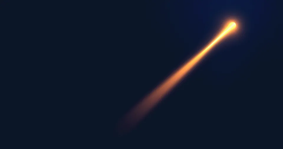 Ilustración abstracta: dos caminos de luz que se separan; uno tenue y blanco, otro ámbar.